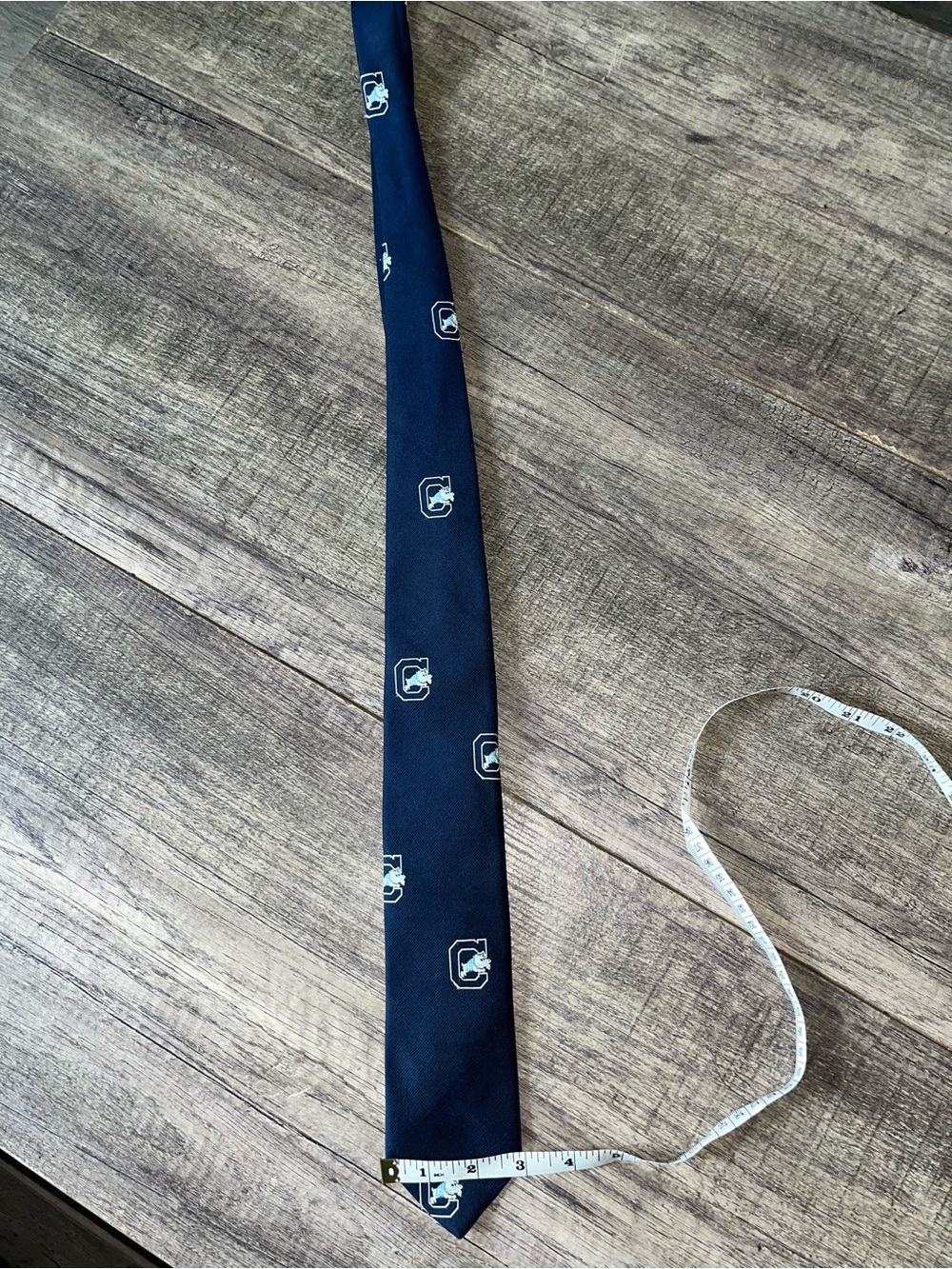 Navy Emblem Pattern Men's Tie